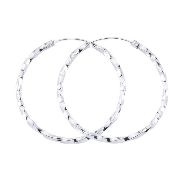 Cercei agint cu cerc rasucit de 45 mm, BeSpecial, ETU0363