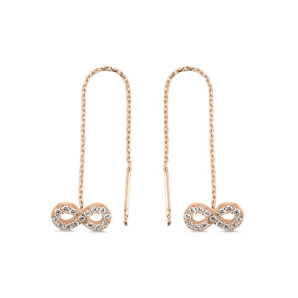 Cercei lungi Infinity din argint 925 cu zirconii, BeSpecial, ETU0315