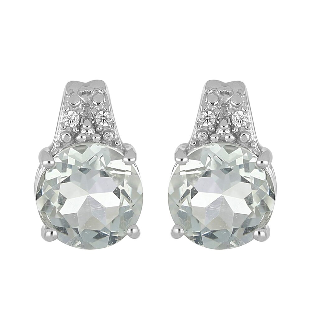 Cercei argint eleganti cu ametist verde, EVA0072, BeSpecial