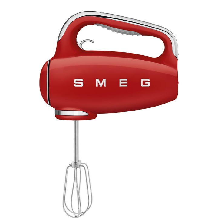 Миксер Smeg HMF01RDEU, 50's Style, 250 W, 9 скорости, LED дисплей, Червен