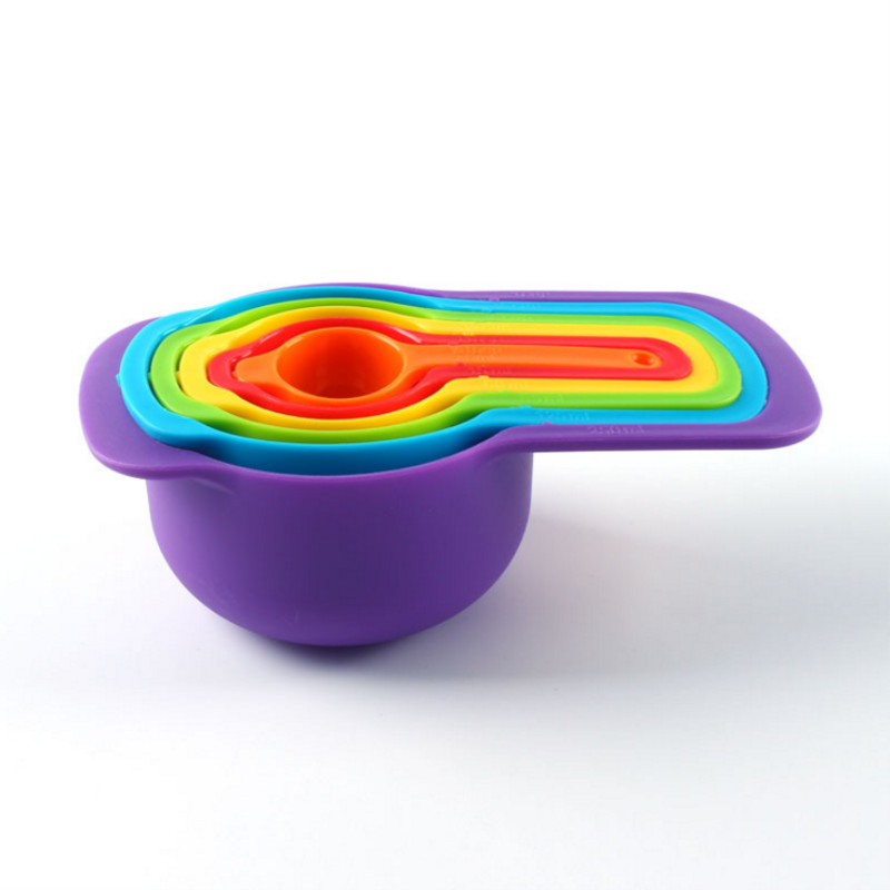 Set masurare ingrediente, 6 linguri, diverse marimi, multicolor