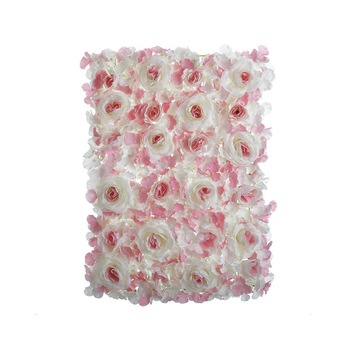 Panou decorativ pentru perete din flori alb, roz 40x60, InArt Panou decorativ pentru perete din flori alb, roz 40x60, InArt