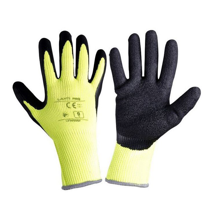 Manusi de iarna, latex, cu poliester Termic - Marimea 9 - L - Verde