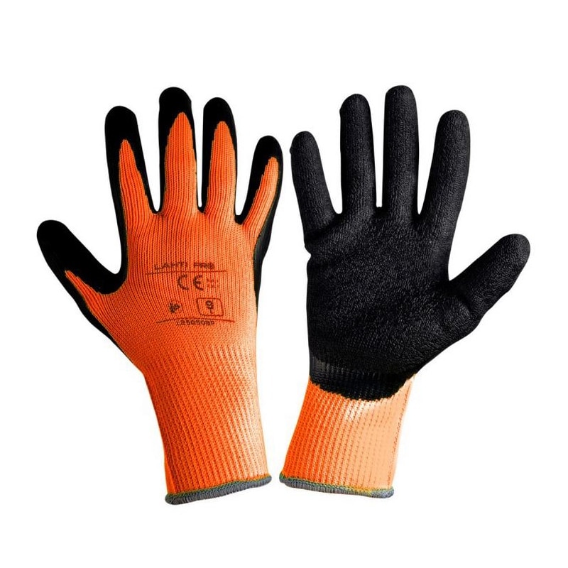 Manusi de iarna, latex, cu poliester Termic - Marimea 9 - L - Portocaliu