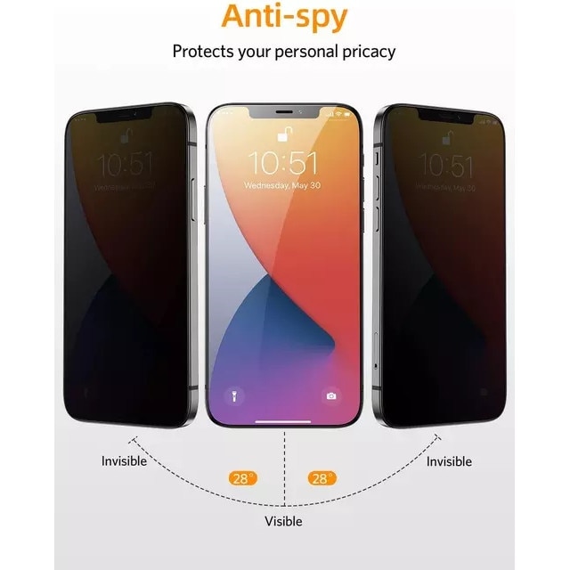Folie protectie Privacy premium compatibila cu iPhone 11 pro max- XS max, Alfalinux