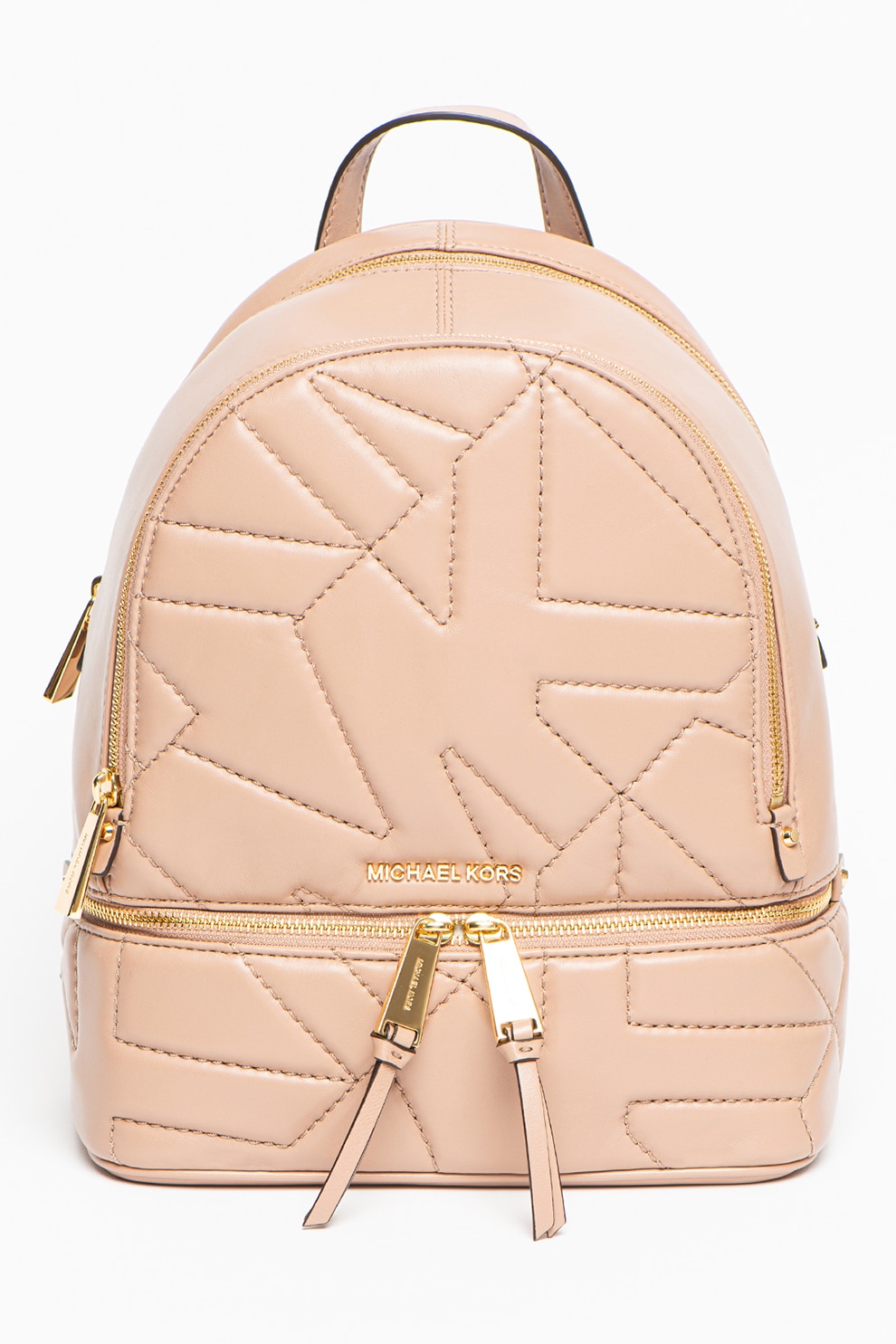 Michael Kors, Rucsac de piele cu aspect matlasat Rhea, Roz prafuit