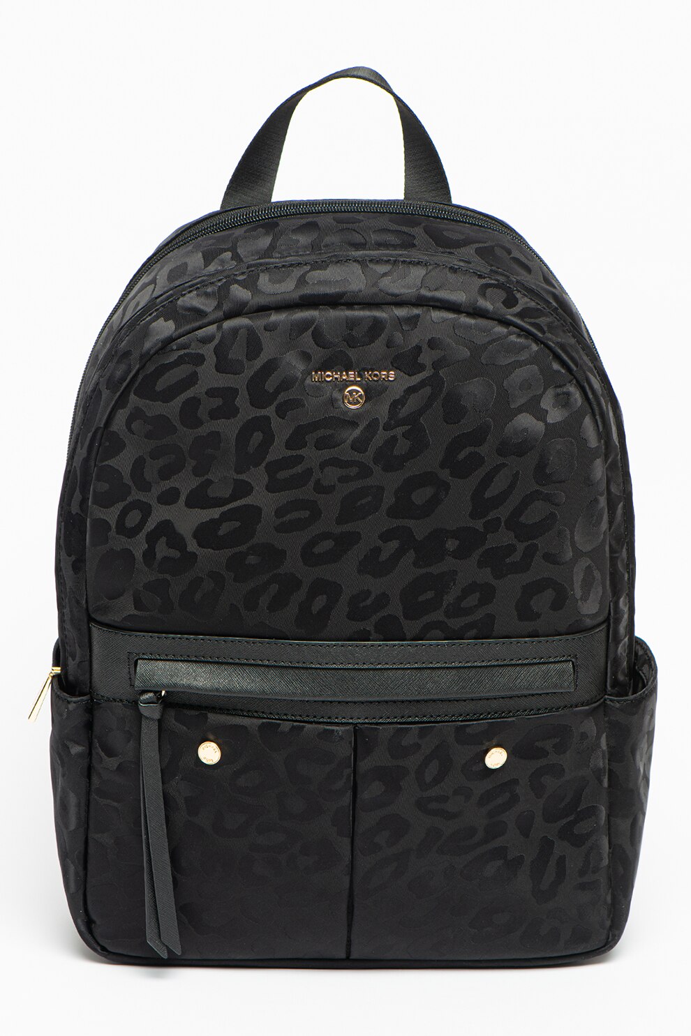 Michael Kors, Rucsac cu animal print si logo, Negru