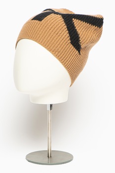 Michael Kors, Caciula din amestec de lana cu logo, Maro camel/Negru Michael Kors, Caciula din amestec de lana cu logo, Maro camel/Negru