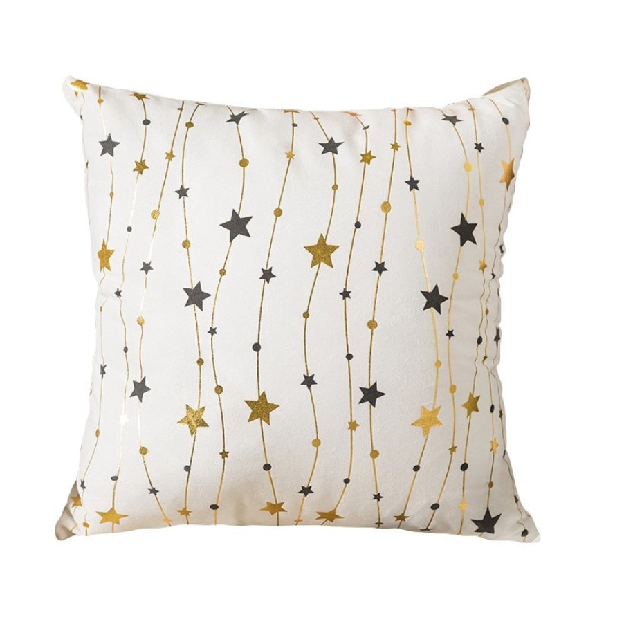 Fata de perna decorativa de Craciun Merry Christmas stelute 45 x 45 cm