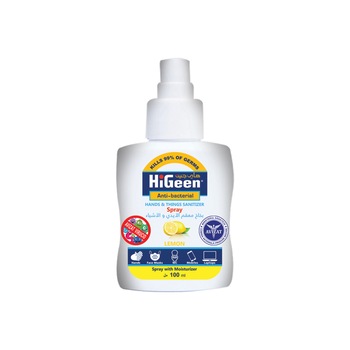 Spray dezinfectant HiGeen pentru maini, masca si obiecte, Lemon, alcool 70%, 100ml Spray dezinfectant HiGeen pentru maini, masca si obiecte, Lemon, alcool 70%, 100ml