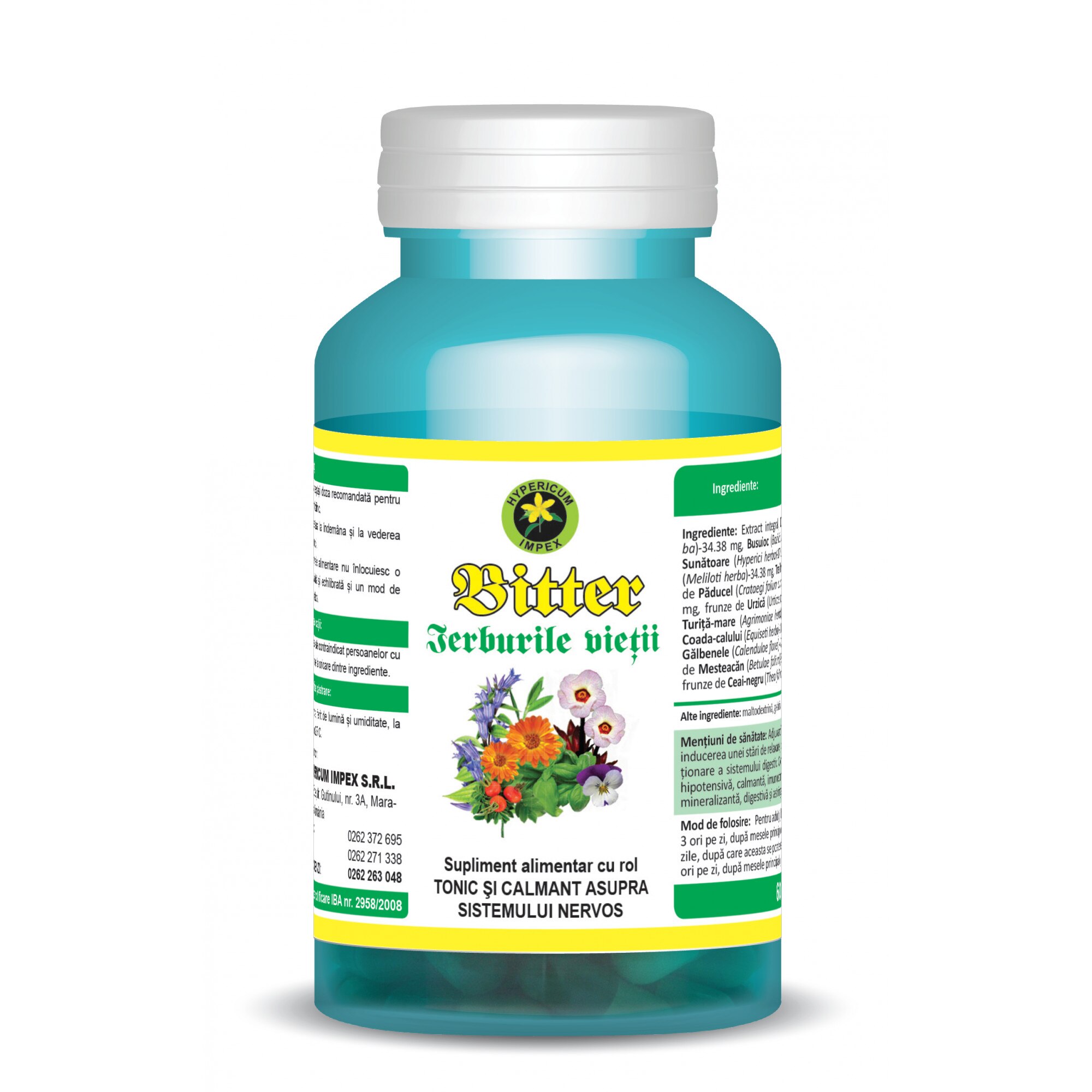 Capsule Bitter Ierburile Vietii 60 cps Hypericum Impex