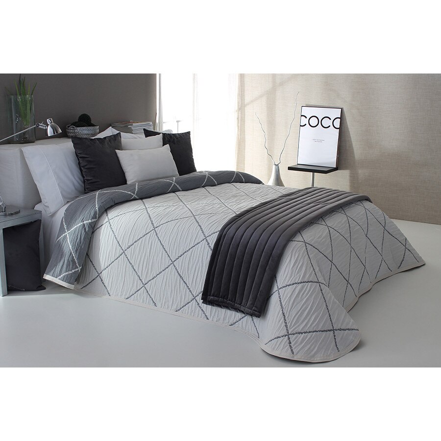 Set Cuvertura Damir si 2 fete de perna, Reig Marti, gri, dimensiune 235 cm x 270 cm