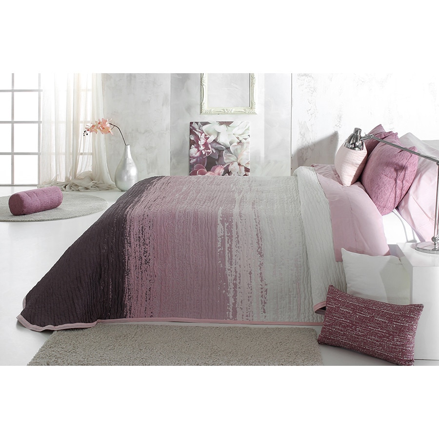 Set Cuvertura Billie si o fata de perna, Reig Marti, roz mov, 205 cm x 270 cm