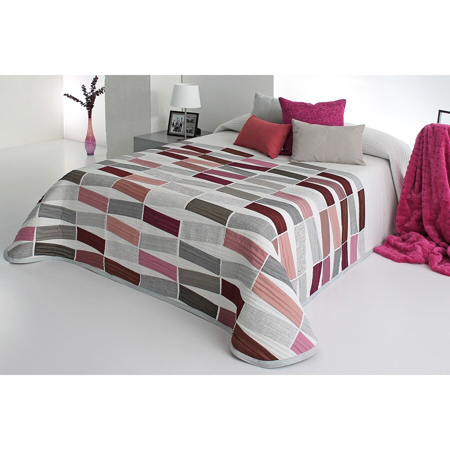 Set Cuvertura Celso si 2 fete de perna, Reig Marti, granata, dimensiune 235 cm x 270 cm