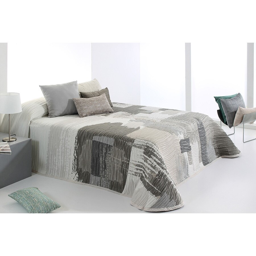 Set Cuvertura Bryce si 2 fete de perna, Reig Marti, gri, dimensiune 250 cm x 270 cm