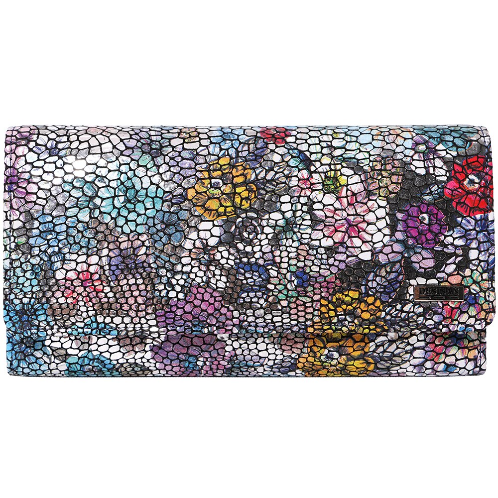 Portofel mare pentru dama, pliabil, din piele naturala, 900-856FW Multicolor