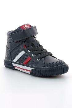 Mod8 kids, Pantofi sport din piele ecologica cu bareta cu inchidere velcro, bleumarin inchis, alb Mod8 kids, Pantofi sport din piele ecologica cu bareta cu inchidere velcro, bleumarin inchis, alb
