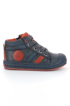 Mod8 kids, Pantofi sport cu aspect contrastant si logo, Bleumarin/Oranj stins Mod8 kids, Pantofi sport cu aspect contrastant si logo, Bleumarin/Oranj stins