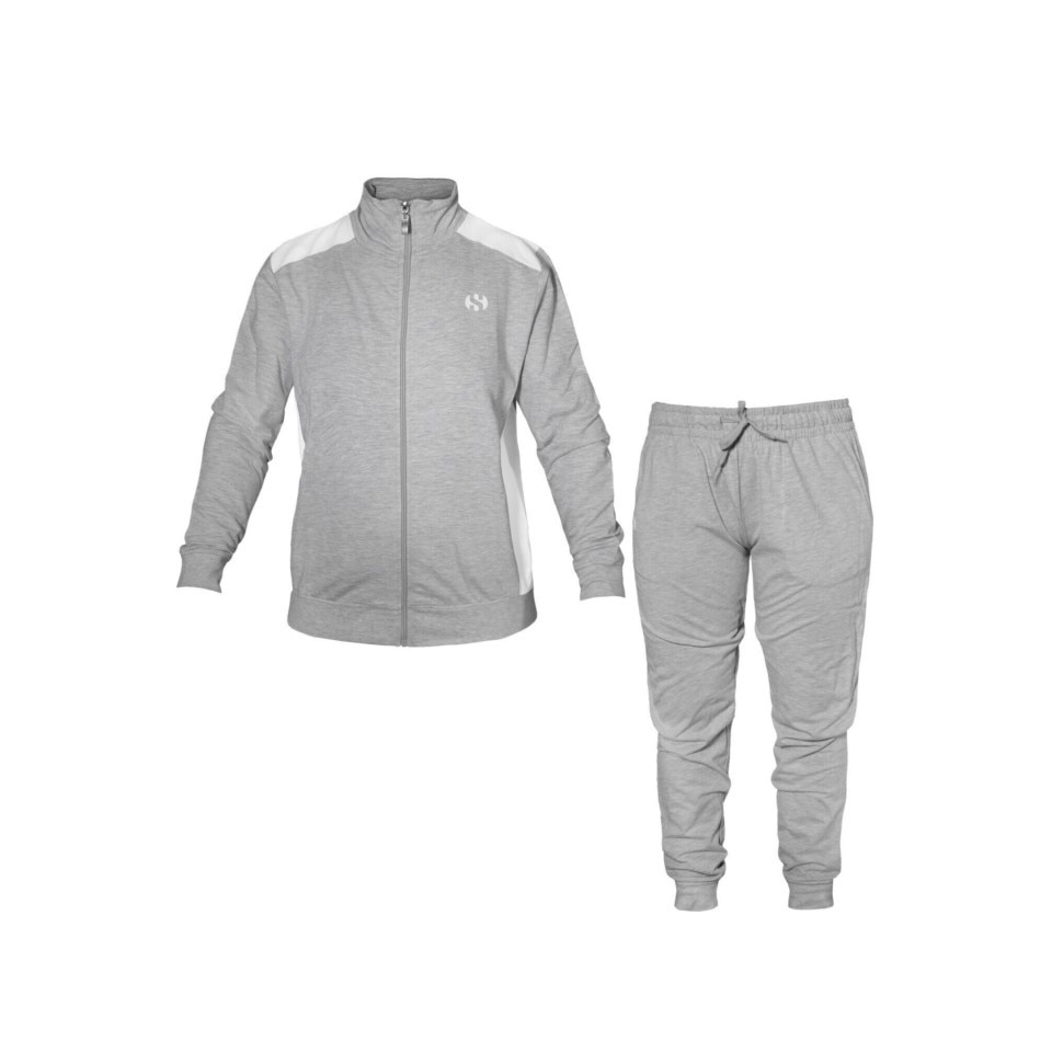 Trening Dama Superga cu logo brodat, Gri/Alb, L