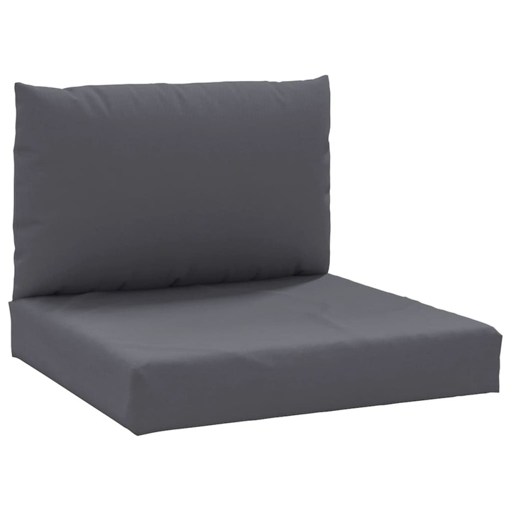 Set perne canapea din paleti vidaXL, 2 buc., antracit, material textil, 60 x 60 x 8 cm, 1.2 kg