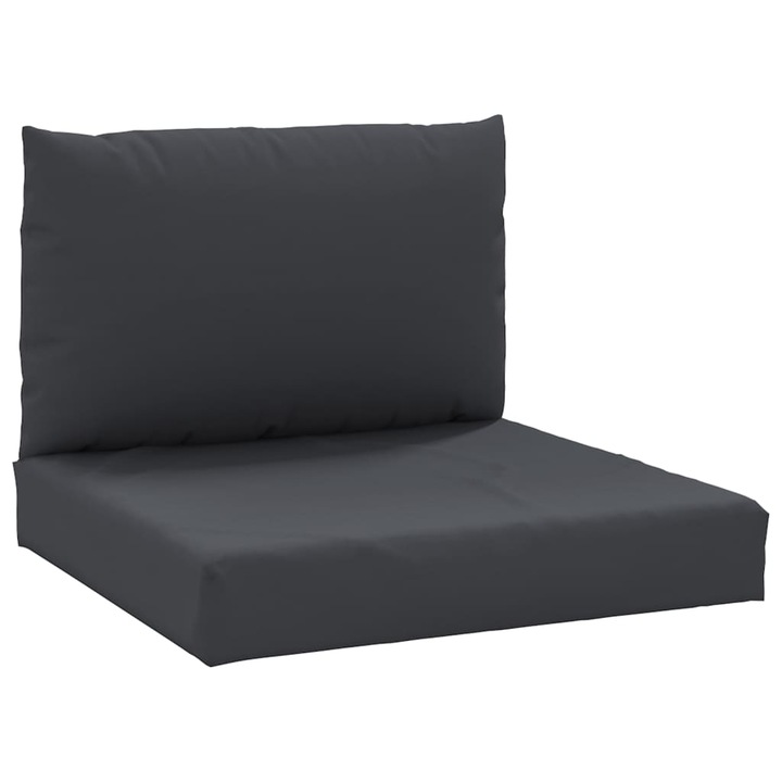 Set perne de canapea din paleti vidaXL, 2 buc., negru, material textil, 60 x 60 x 8 cm, 1.2 kg