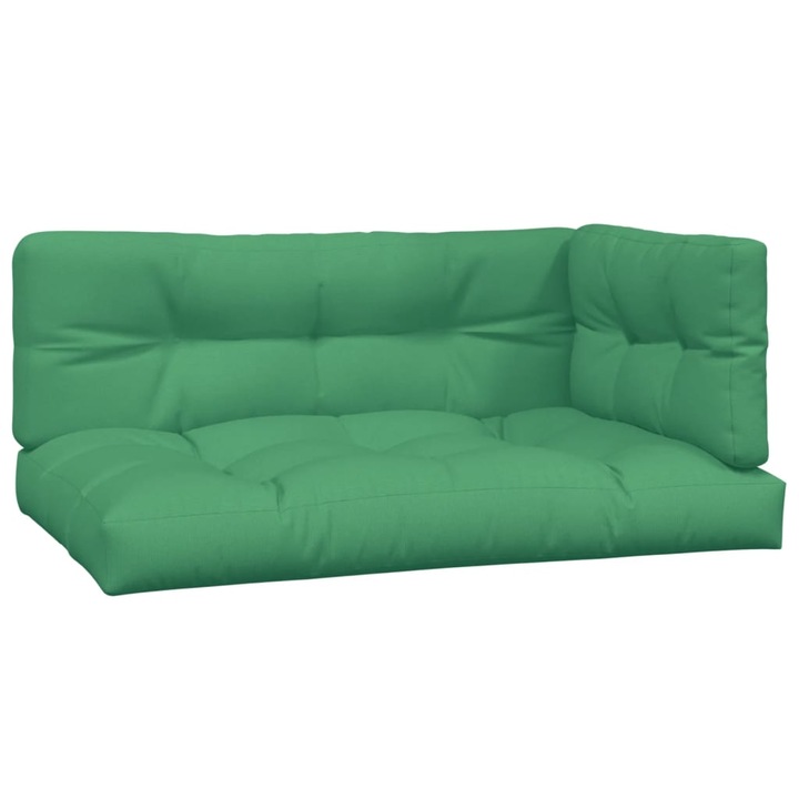 Комплект палетни възглавници vidaXL, 3 бр, зелени, текстил, 5.25 Kg
