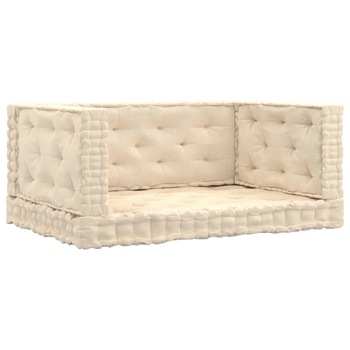 Set perne de podea pentru paleti, 4 buc, bej, bumbac 3068610 Set perne de podea pentru paleti, 4 buc, bej, bumbac 3068610