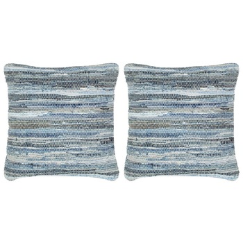 Set perne, 2 buc, denim Chindi , albastru, 45x45 cm , bumbac 134011 Set perne, 2 buc, denim Chindi , albastru, 45x45 cm , bumbac 134011