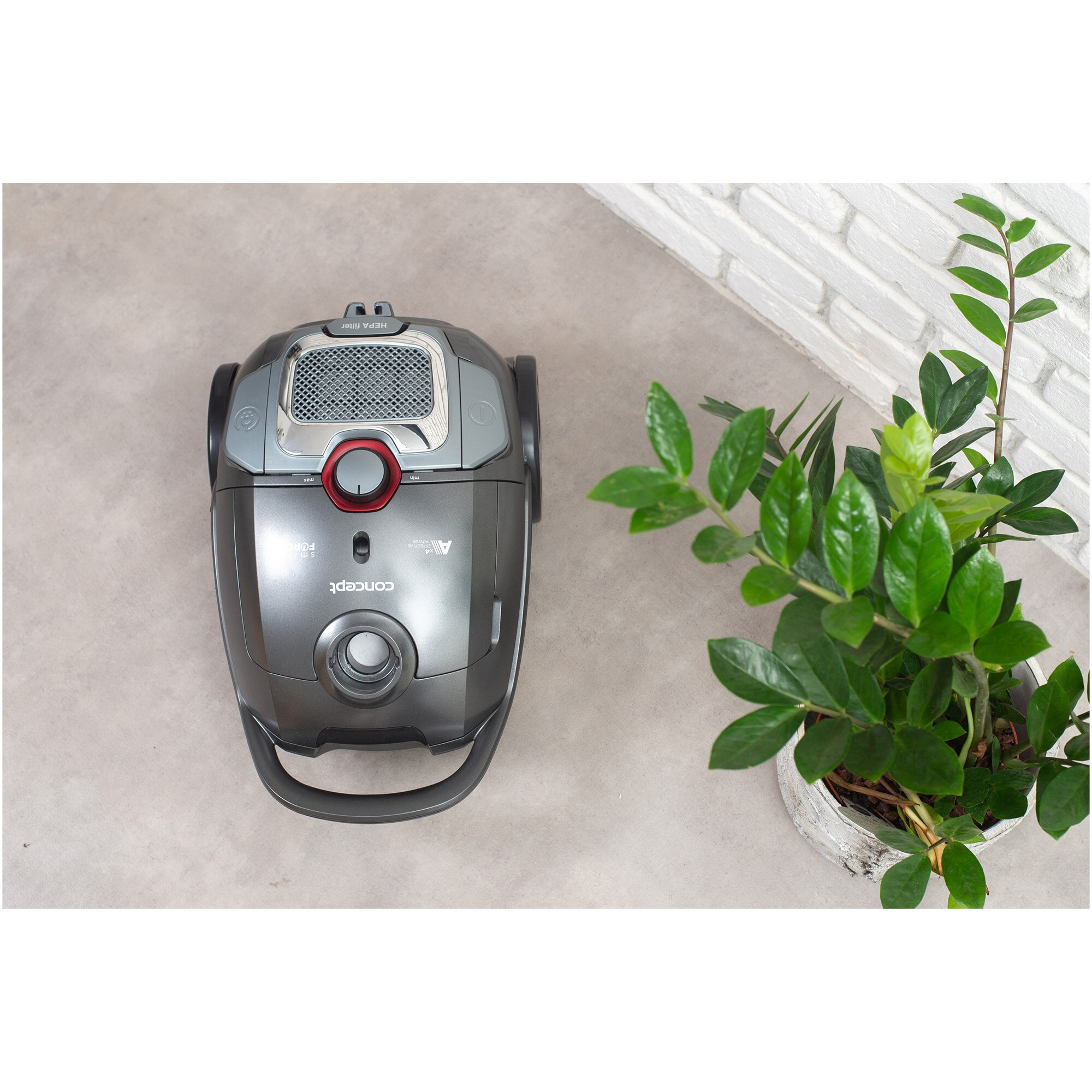 Aspirator cu sac Concept VP8290, 700W, Sac 3 L, tub telescopic, nivel zgomot 67 db, lungime cablu alimentare 10m, Hepa 13, Perie Parchet, Perie Animale, 4A