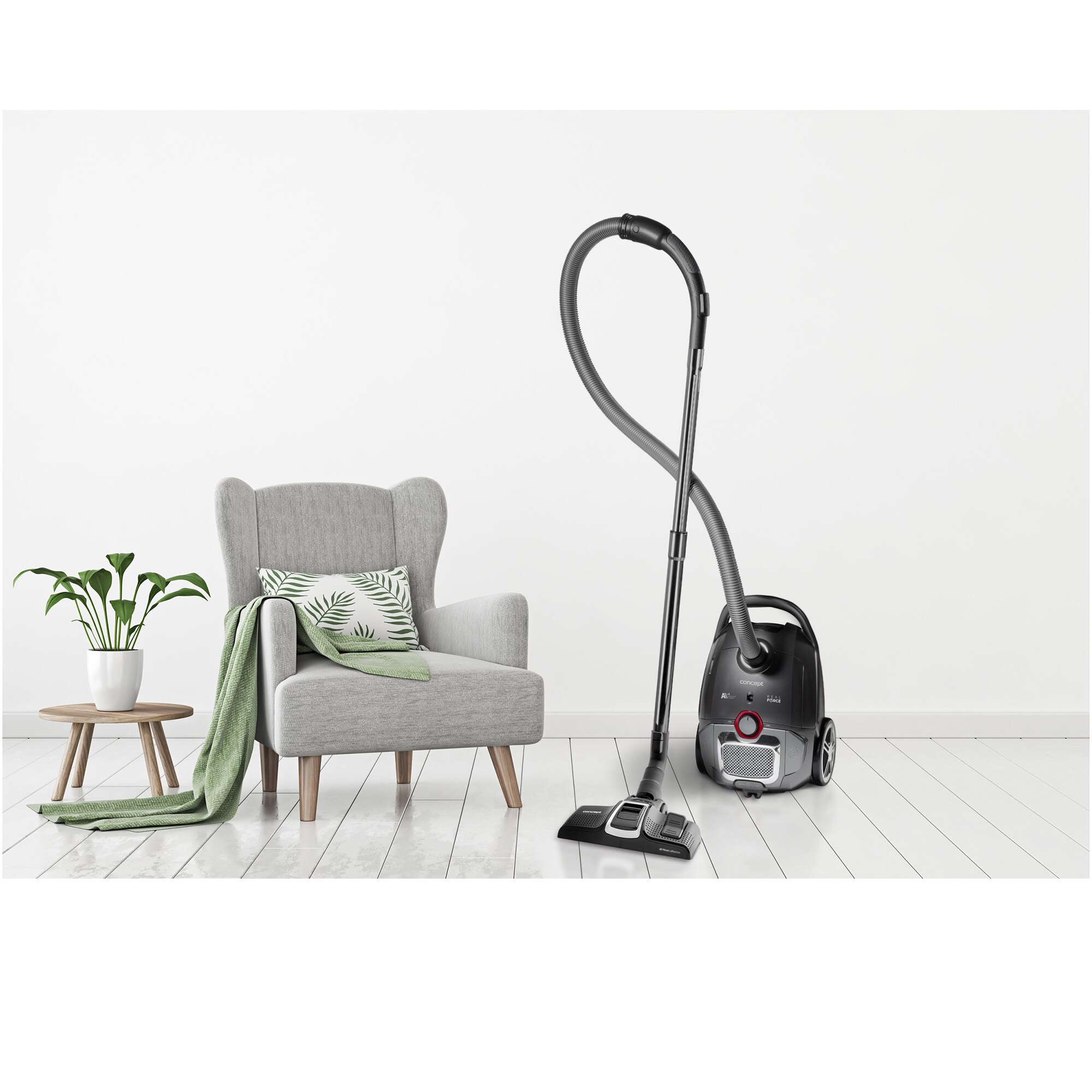 Aspirator cu sac Concept VP8290, 700W, Sac 3 L, tub telescopic, nivel zgomot 67 db, lungime cablu alimentare 10m, Hepa 13, Perie Parchet, Perie Animale, 4A