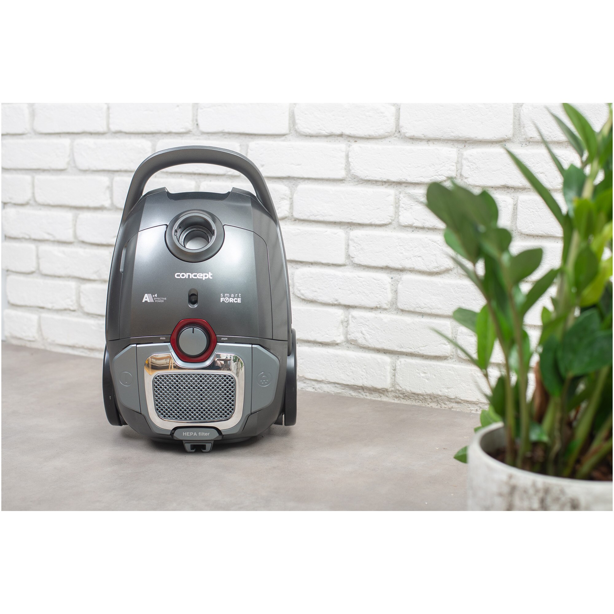 Aspirator cu sac Concept VP8290, 700W, Sac 3 L, tub telescopic, nivel zgomot 67 db, lungime cablu alimentare 10m, Hepa 13, Perie Parchet, Perie Animale, 4A