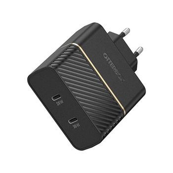 Incarcator retea Otterbox Fast Charge 2x USB-C 50W, Power Delivery 3.0, Negru Incarcator retea Otterbox Fast Charge 2x USB-C 50W, Power Delivery 3.0, Negru