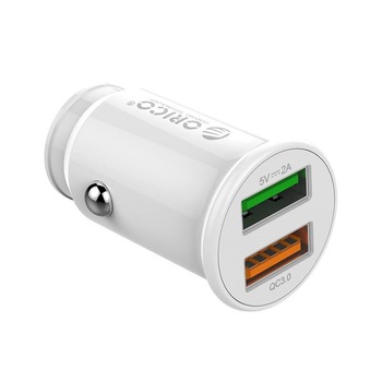 Incarcator auto Orico UPZ-2U 20W QC 3.0 alb Incarcator auto Orico UPZ-2U 20W QC 3.0 alb