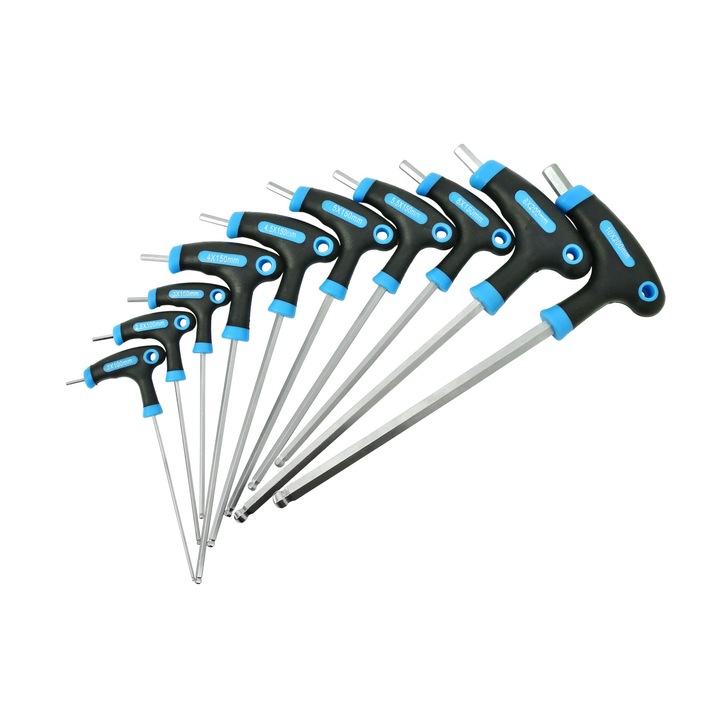Комплект от 10 шестоъгълни отвертки Geko, Т-образни, 2-10 мм