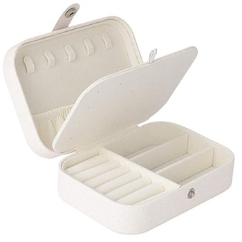 Organizator bijuterii, 5 x 16 cm, Piele ecologica, Alb Organizator bijuterii, 5 x 16 cm, Piele ecologica, Alb