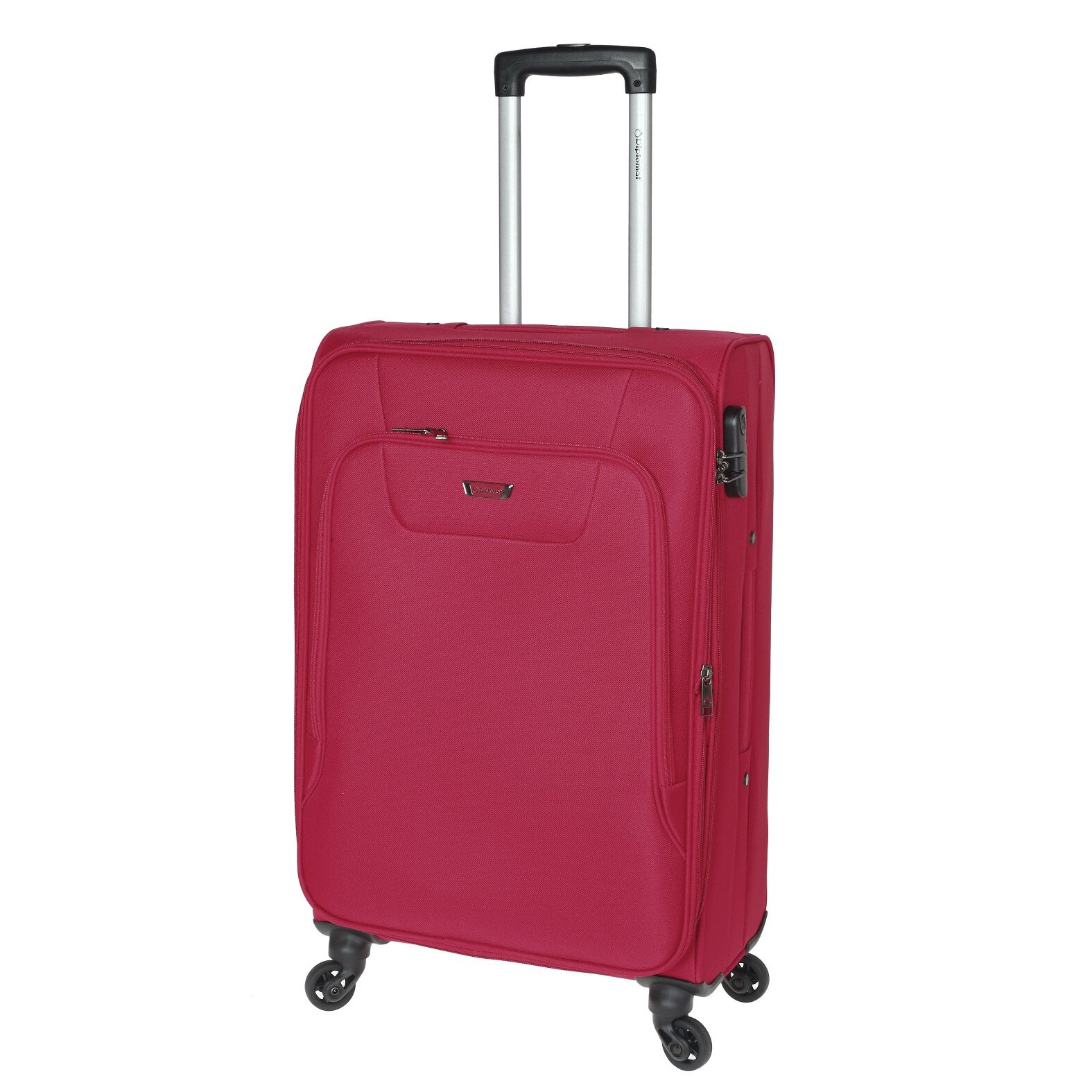 Troler Mediu, Extensibil, Poliester, 4 Roti, Diplomat, ZC 984, 67 cm, Rosu