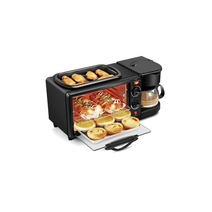 Aparat Multifunctional Electric 3 in 1 Mic Dejun Paris Taste, Cuptor, Grill, Filtru Cafea