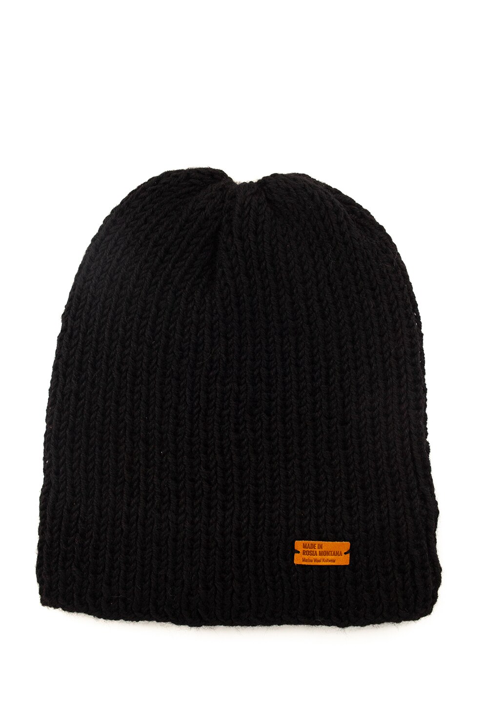 Made in Roșia Montană, Caciula unisex din lana Merinos, Negru stins