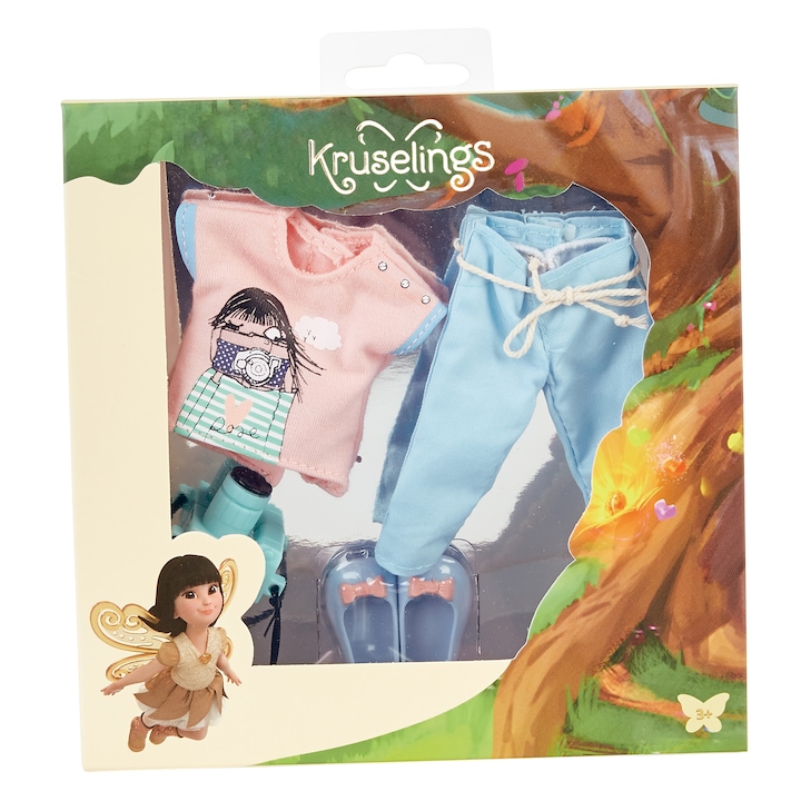 Cute Photographer baba ruhakészlet, Kruselings Doll, Multicolor