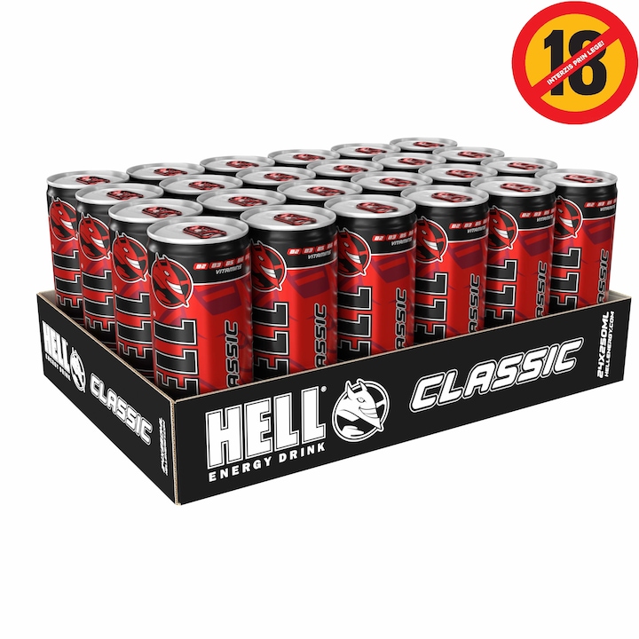Bautura energizanta Hell Energy Drink Classic, doza, 24 x 250 ml