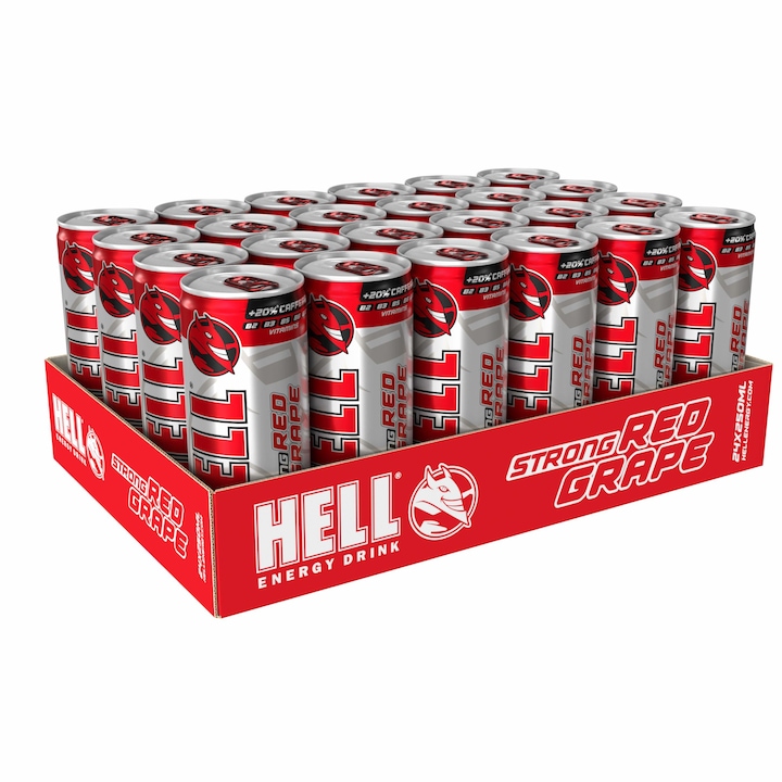 Hell Strong Red Grape szénsavas energiaital 24 x 250 ml