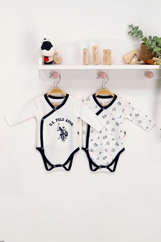 U.S. Polo Assn., Set de body-uri din jerseu cu model logo U.S. Polo Assn., Set de body-uri din jerseu cu model logo