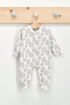 U.S. Polo Assn., Salopeta cu botosei si imprimeu floral, Crem U.S. Polo Assn., Salopeta cu botosei si imprimeu floral, Crem