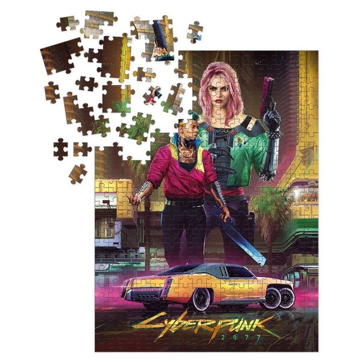 Пъзел Cyberpunk 2077 Kitsch, 1000 части, 50x68см, черен
