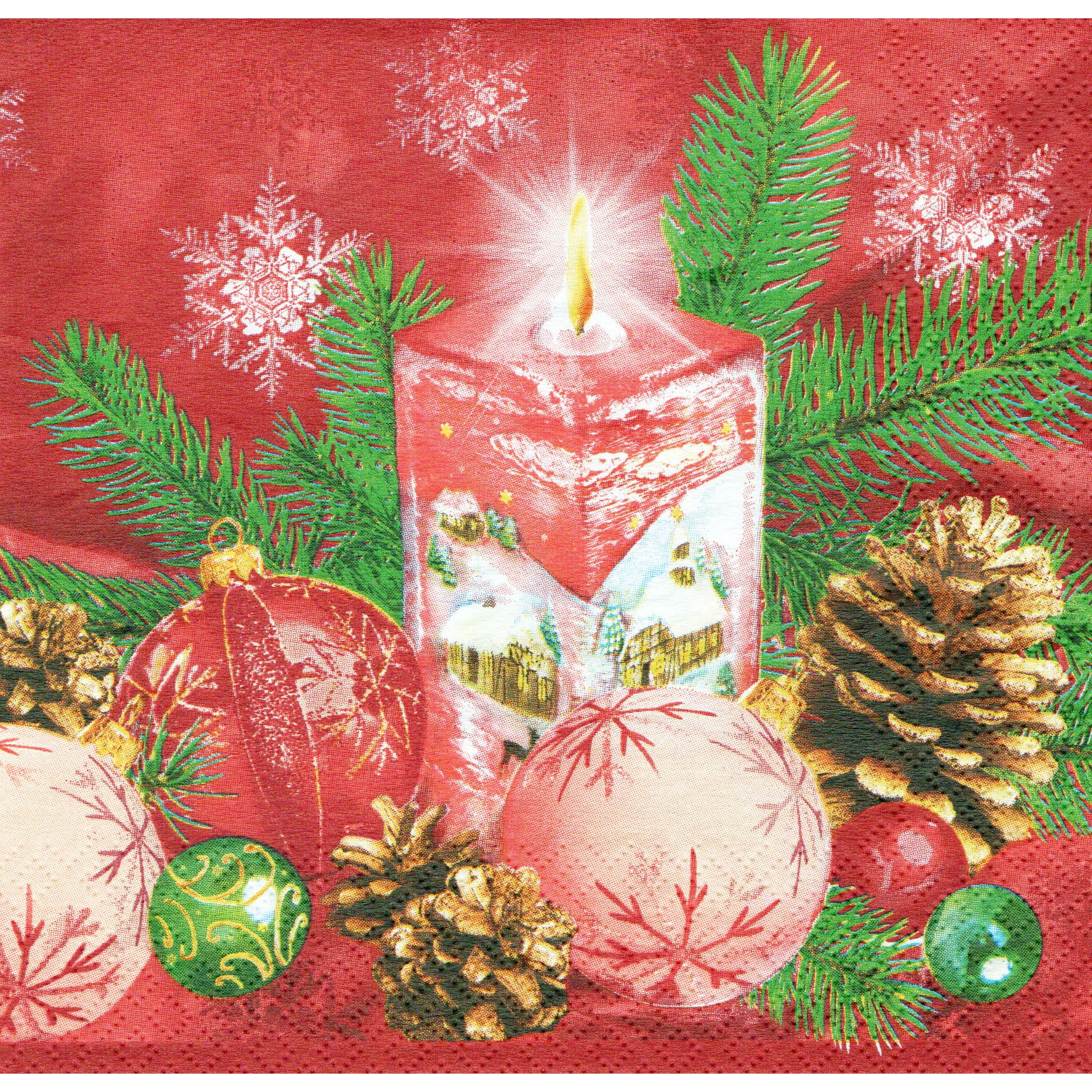 Servetele de Craciun Decorative Pachet de Masa 20 Buc Rosu Iarna