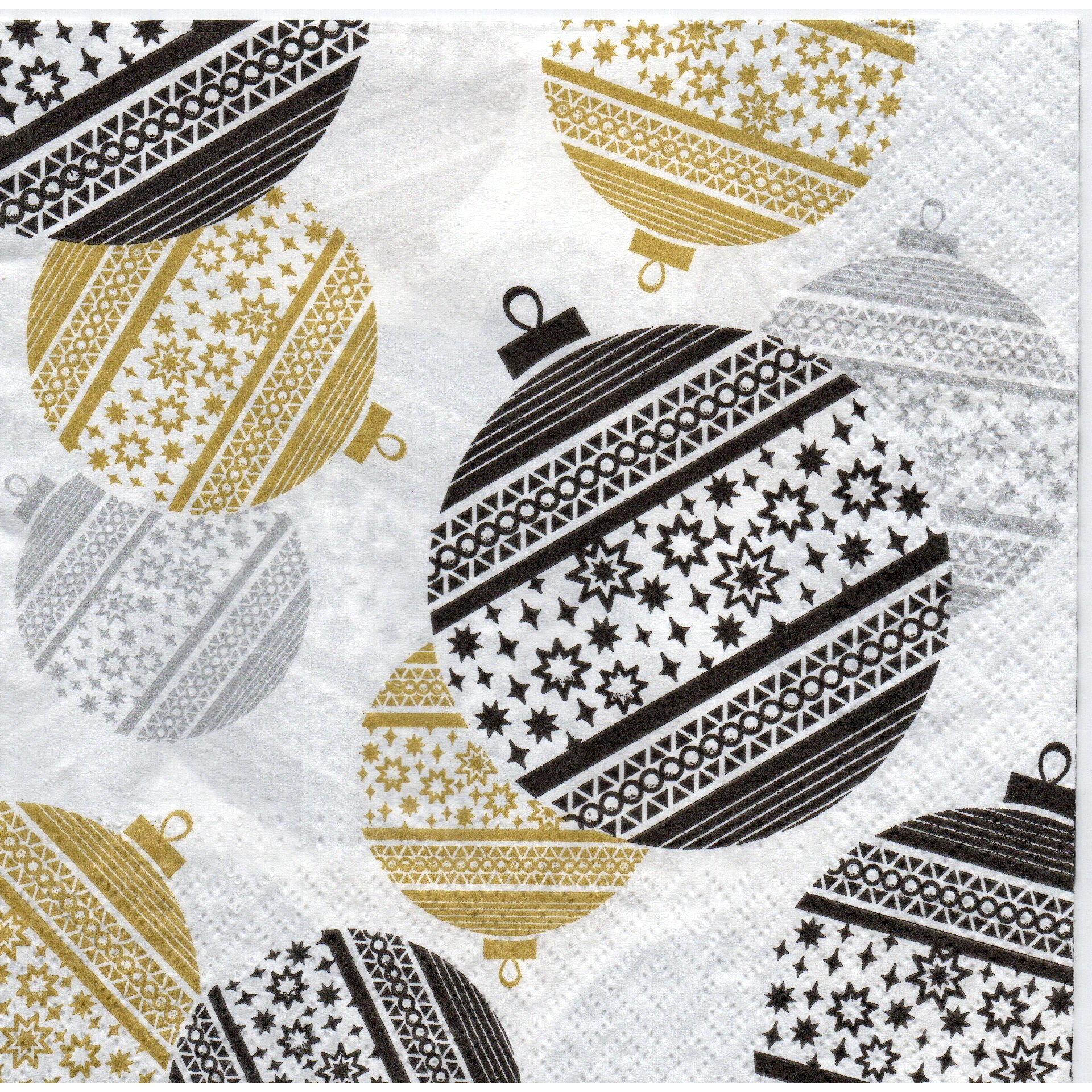 Servetele de Craciun Decorative Pachet de Masa 20 Buc Globuri Stelate Aurii Silver