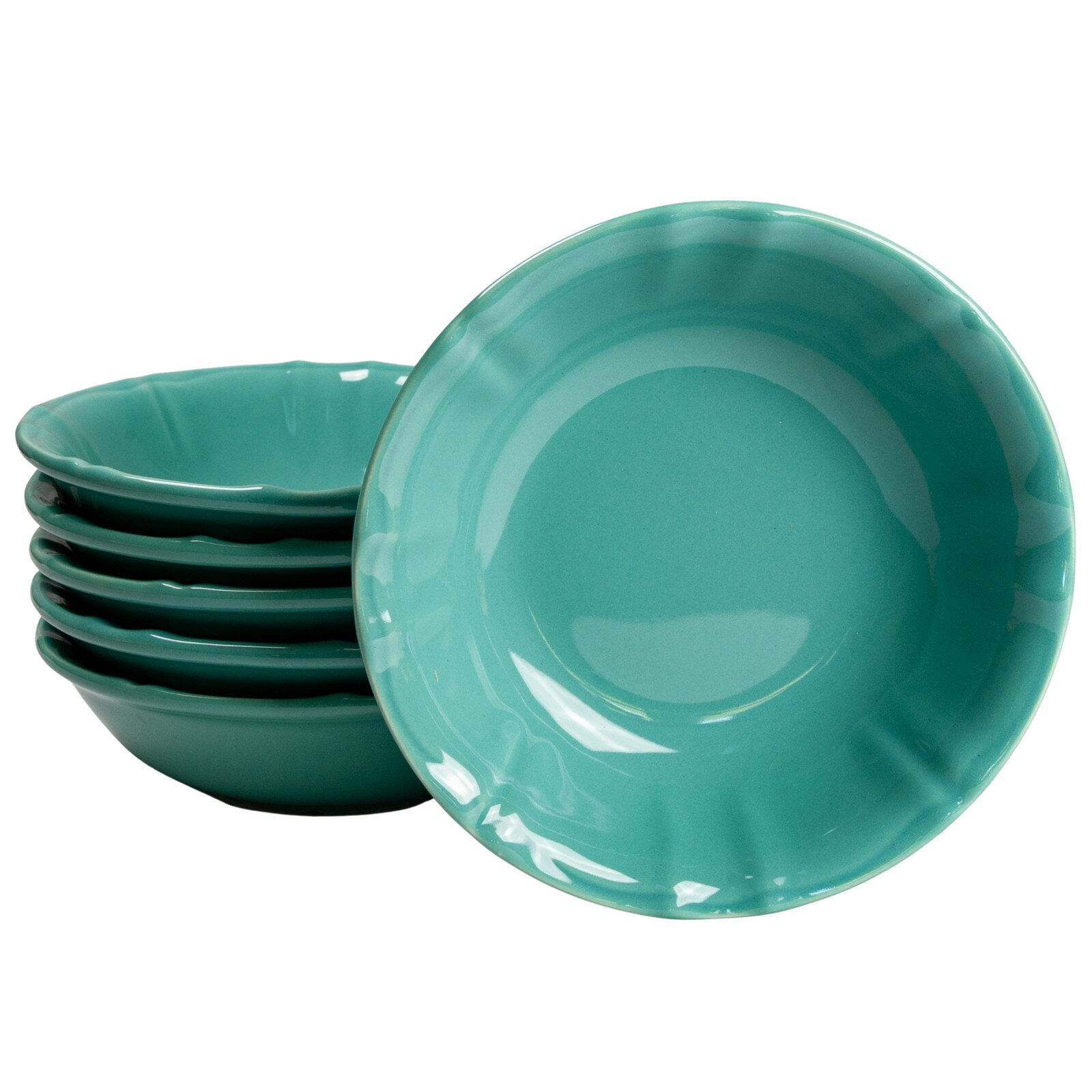 Set 6 boluri moderne, Cesiro, 350 ml, Turcoaz Marin