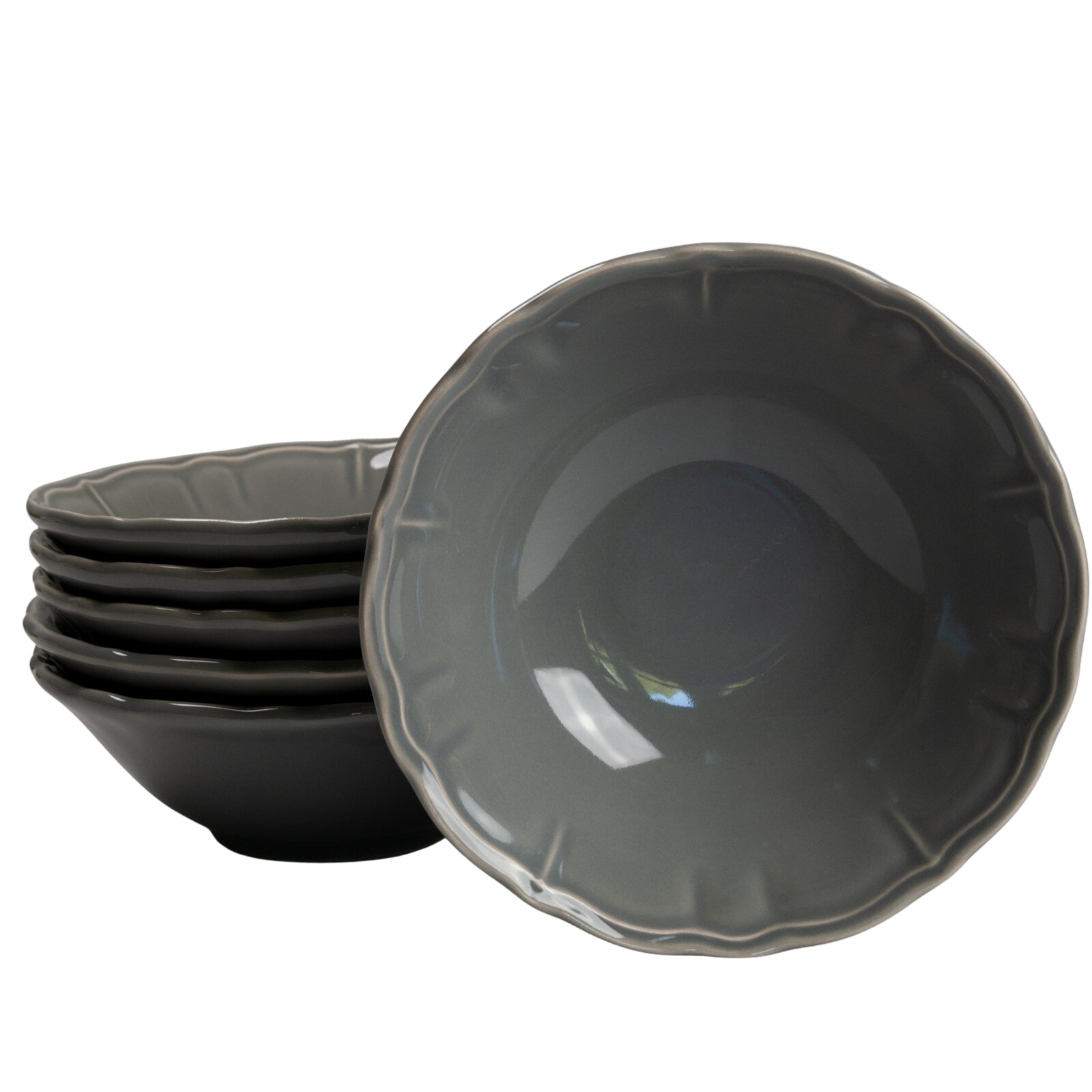 Set 6 boluri moderne, Cesiro, 350 ml, Gri Metal