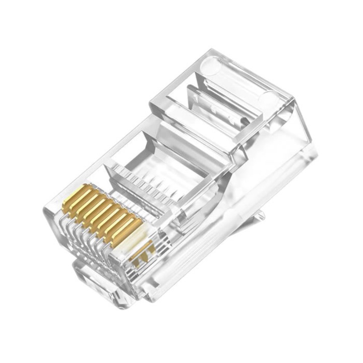 Set 10 mufe retea cat6, Active, RJ45, UTP, mufa 8 contacte aurite, ambalaj individual