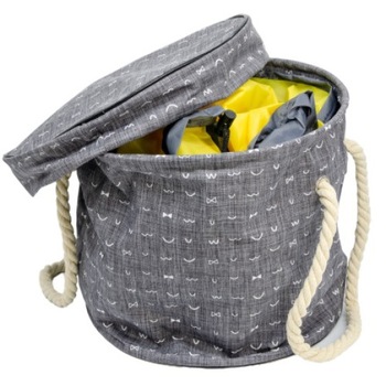 Covor de joaca LEGO si cos organizator jucarii transportabil, covoras de joaca diametru 150 cm, gri Covor de joaca LEGO si cos organizator jucarii transportabil, covoras de joaca diametru 150 cm, gri